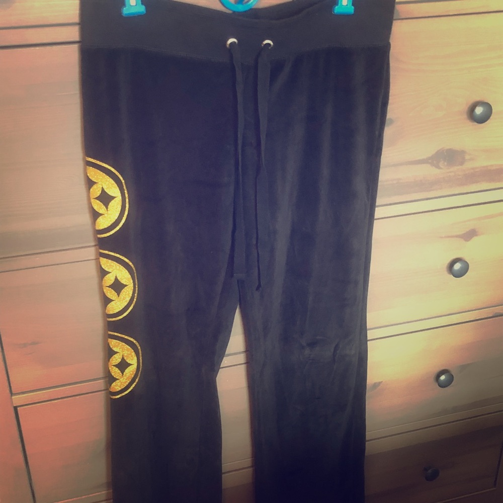 Victoria Secret Velvet Steelers Sweatpants💛🖤